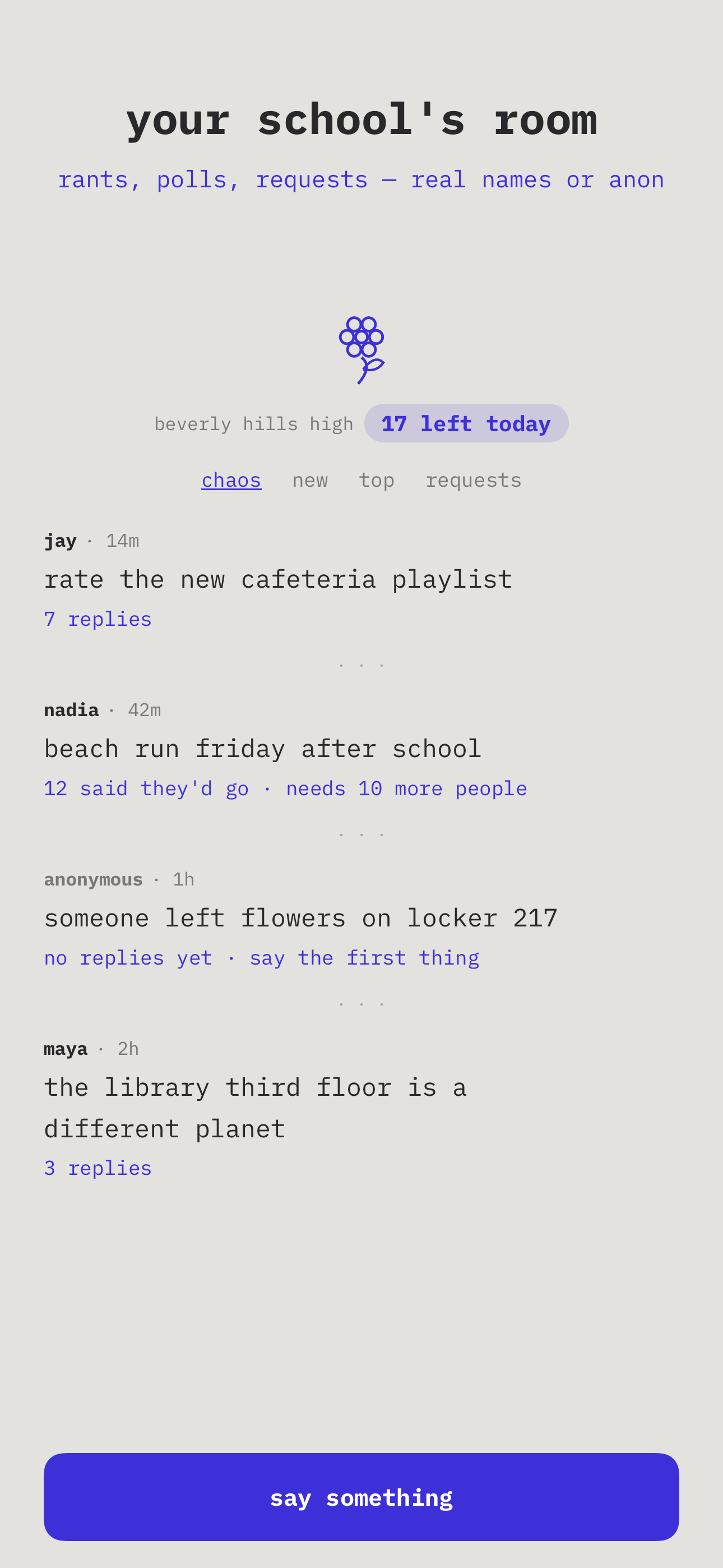 the feed — your school's room